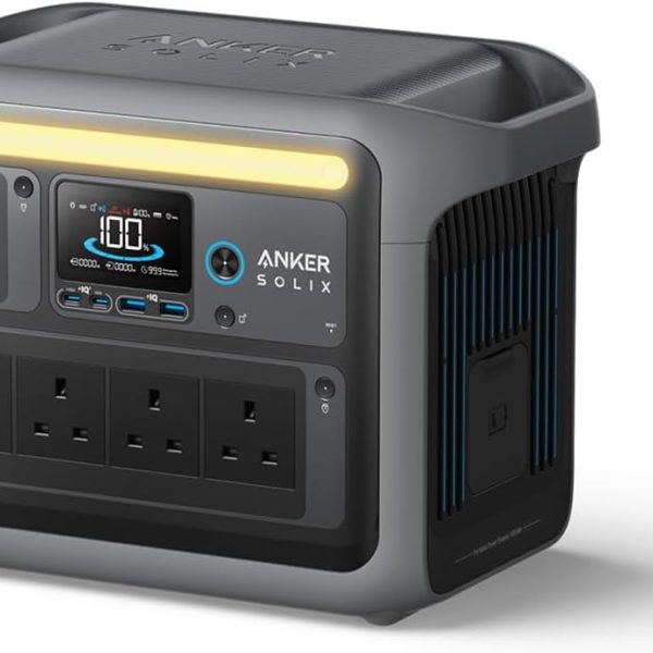 Anker SOLIX C1000 Portable Power Station, 1800W (Peak 2400W) Solar Generator, Full Charge in 58 Min, 1056wh LiFePO4 Battery for Home Backup, Power Outages, and Outdoor Camping and Solar Panel