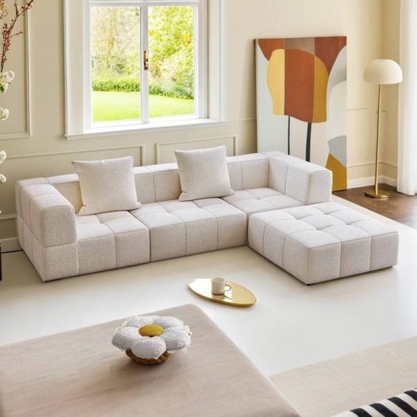 Unisofa Tanzuo Modern Living Room Compressed l Shape Cheap Sofa Sectional Couch Compress Roll a Box Sofa
